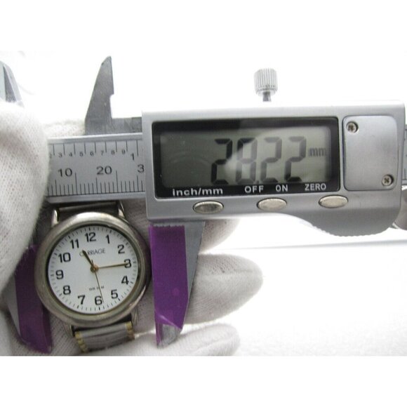 Women Carriage Quartz WR Analog 28mm Round Watch (H597) "New Battery" - Picture 2 of 10